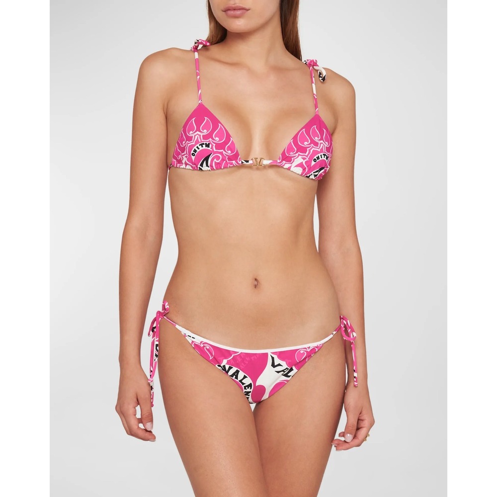 NWT‎ $1100 Valentino Garavani [ XL ] Manifesto Bandana Triangle Bikini Set U1933
